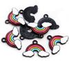 8pcs/lot Sunflower Rainbow Enamel Metal Charms Pendant for DIY Necklace Bracelet Jewelry Making Findings Supplies