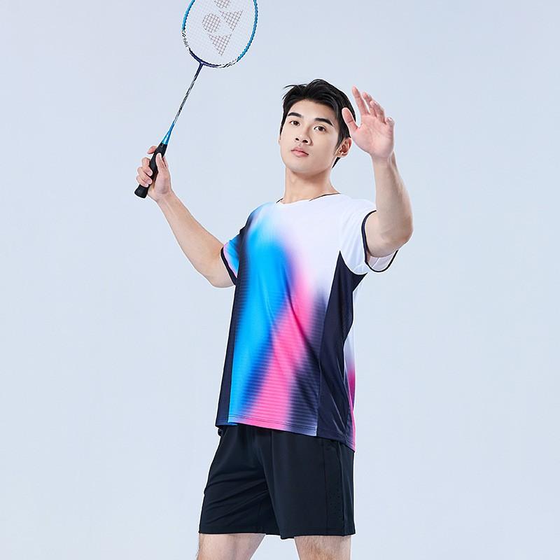 Quick-Dry Breathable Badminton Sport Set Men Women Training Outfit With Abstract Print