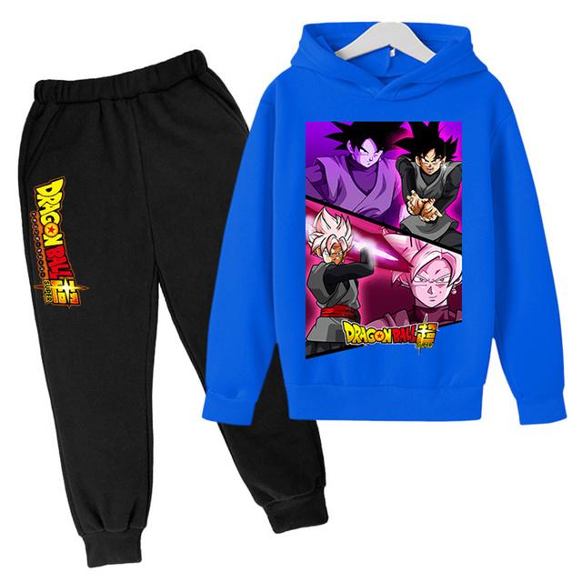 2025 New Anime Dragon Ball Z Hoodie Kids Clothes Boys Baby Girls Clothing Kakarotto Hooded Goku Sweaters Hooded +pants 2pcs