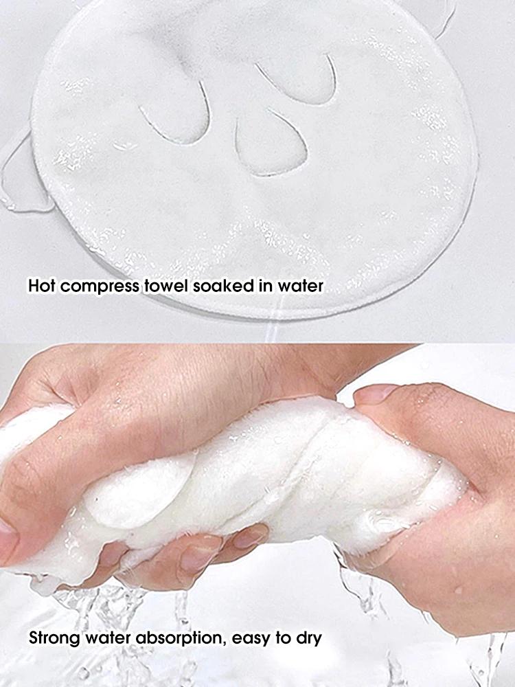 Hot Compress Towel Hanging Ear Soft Skin-friendly Steam Heating Cold Hot Compress Face Towel Wet Compress Irrigation Face Towel