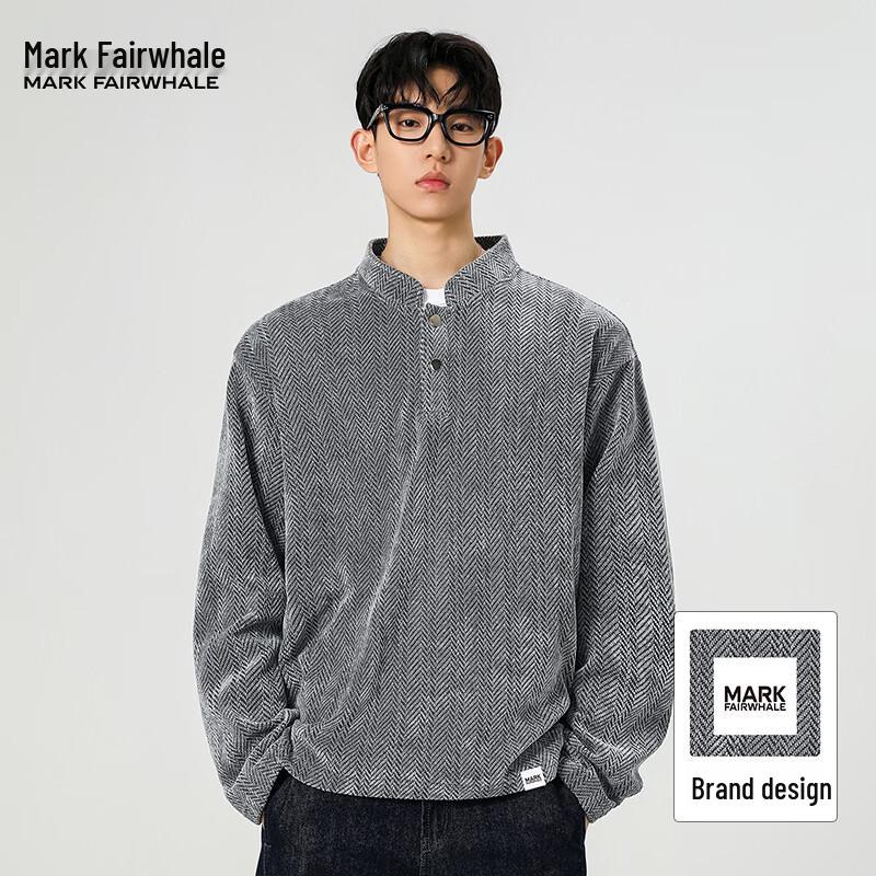 Mark Fairwhale Men s American Retro Henley Sweatshirt L