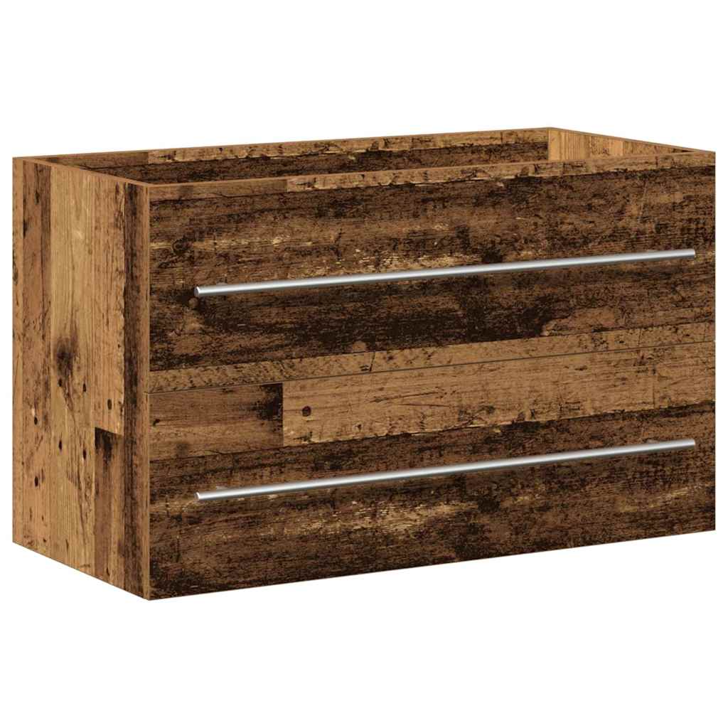 Washbasin Cabinet with Drawers Rustic Wood Look 80 X 38.5 X 48 Cm