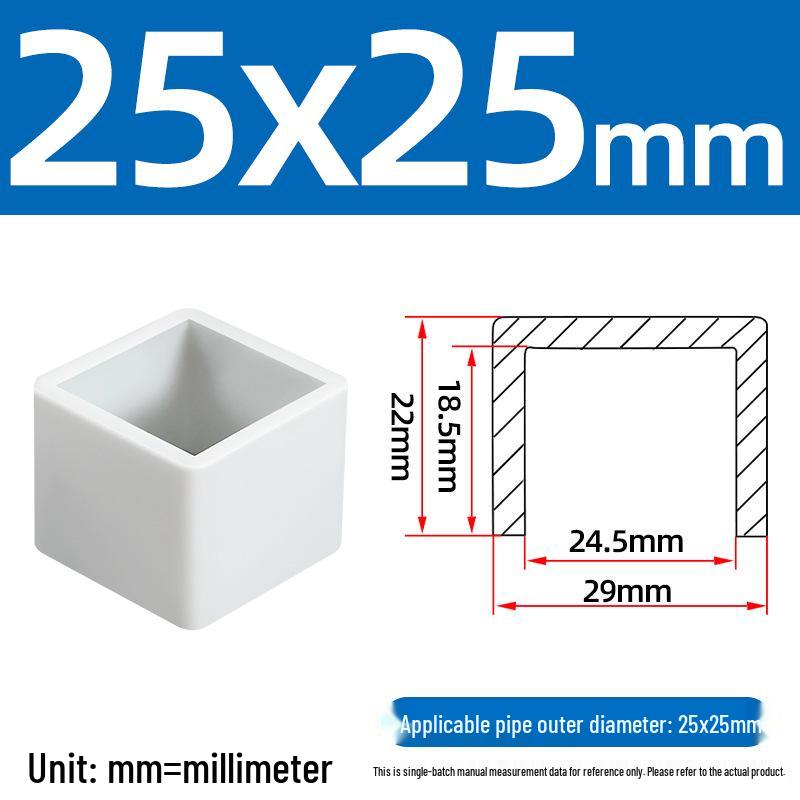 Silicone Anti-slip Chair Leg Cap - Heat Resistant, Square Rubber Sleeve for Steel Pipe with Protective Electroplated Finish