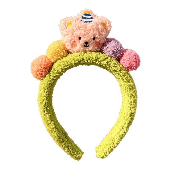 Colorful Lamb Headband Anti-Slip Soft Plush Face Washing Hair Pin Cartoon Bear Decor Makeup Hair Hoop