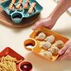 4Pcs Reusable Dipping Sauce Tray Set Stackable Divided Plates for Appetizers Sushi Tacos Dumplings Fries Snacks Sauce Serving Dish for Parties Home