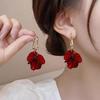 Fashionable Petal Earrings for Women Elegant Red Earrings