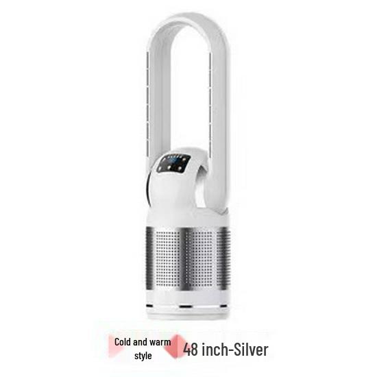 Leafless Electric Fan & Heater with Remote, Silent & Energy Efficient, Floor/Desktop Model 018JR.