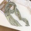 Silk Scarf High-end Sense Thin and Narrow Long Scarf Versatile Literary and Retro Scarf Thin Scarf Headscarf Headband Tied Hair Streamer
