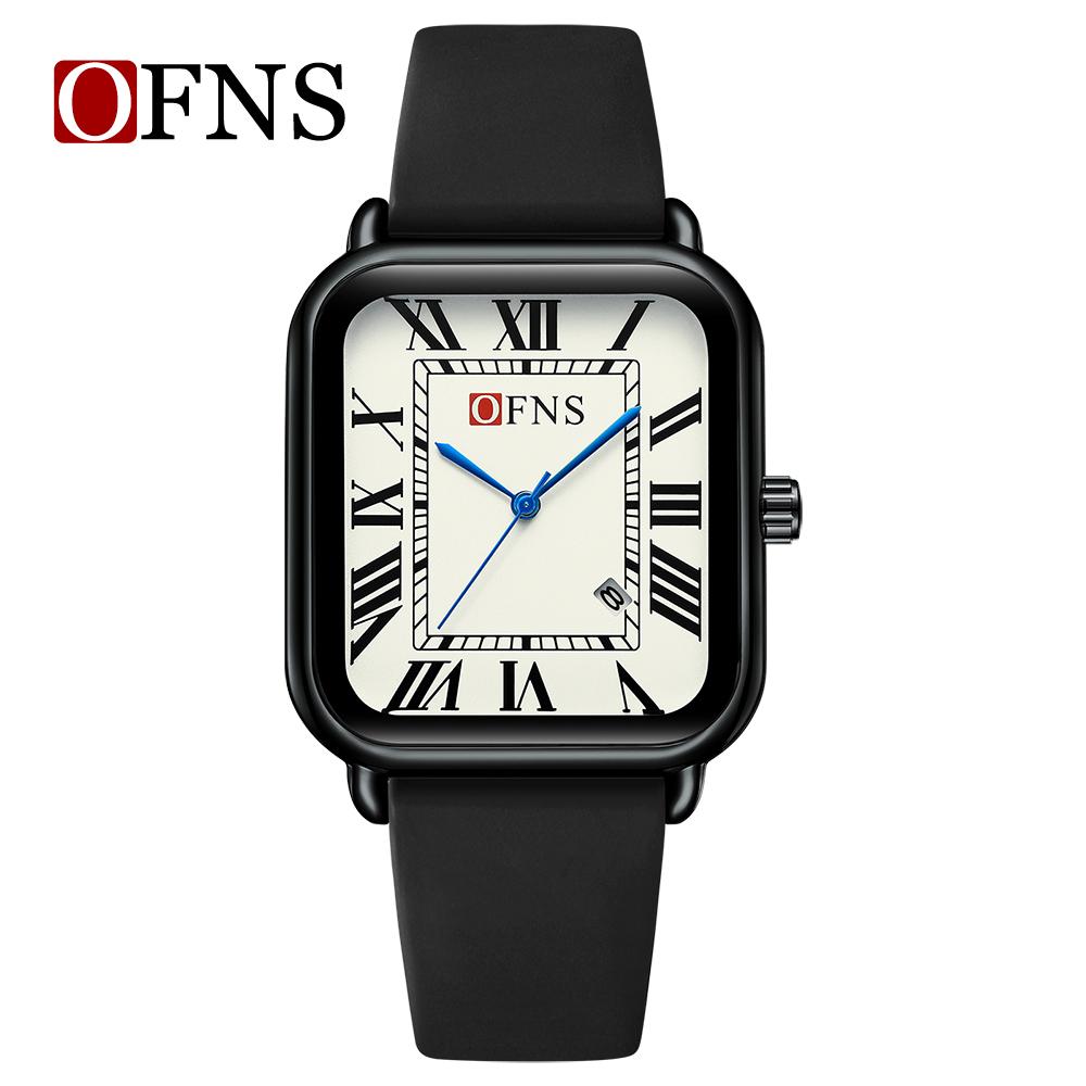 Ofns 1533 Top Brand Men Watch Top Brand Luxury Military Fashion Waterproof Male Clock Rubber Quartz Business Leather Wristwatch