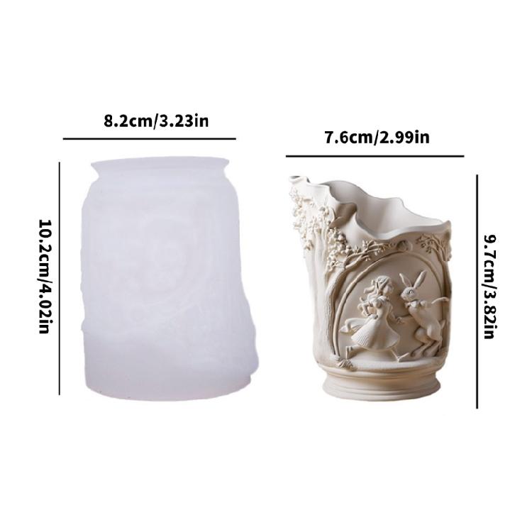 Artistic Silicone Planter Mold Reusable Craft Tool For Resin Cement Creation Girl Theme Flower Pot Making Mould