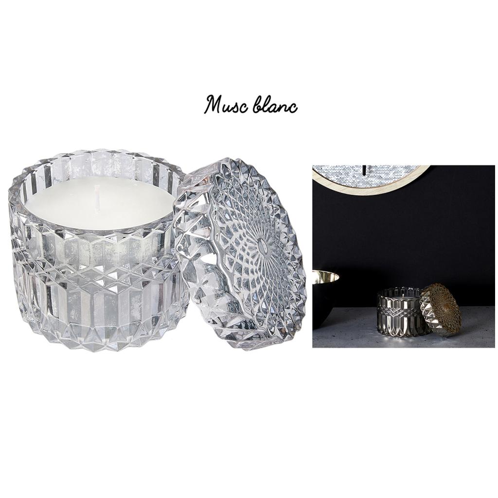 Les Trésors De Lily [A2300] - Gray 'Scarlett' Scented Candle (glass) - 9x9cm (white Musk)