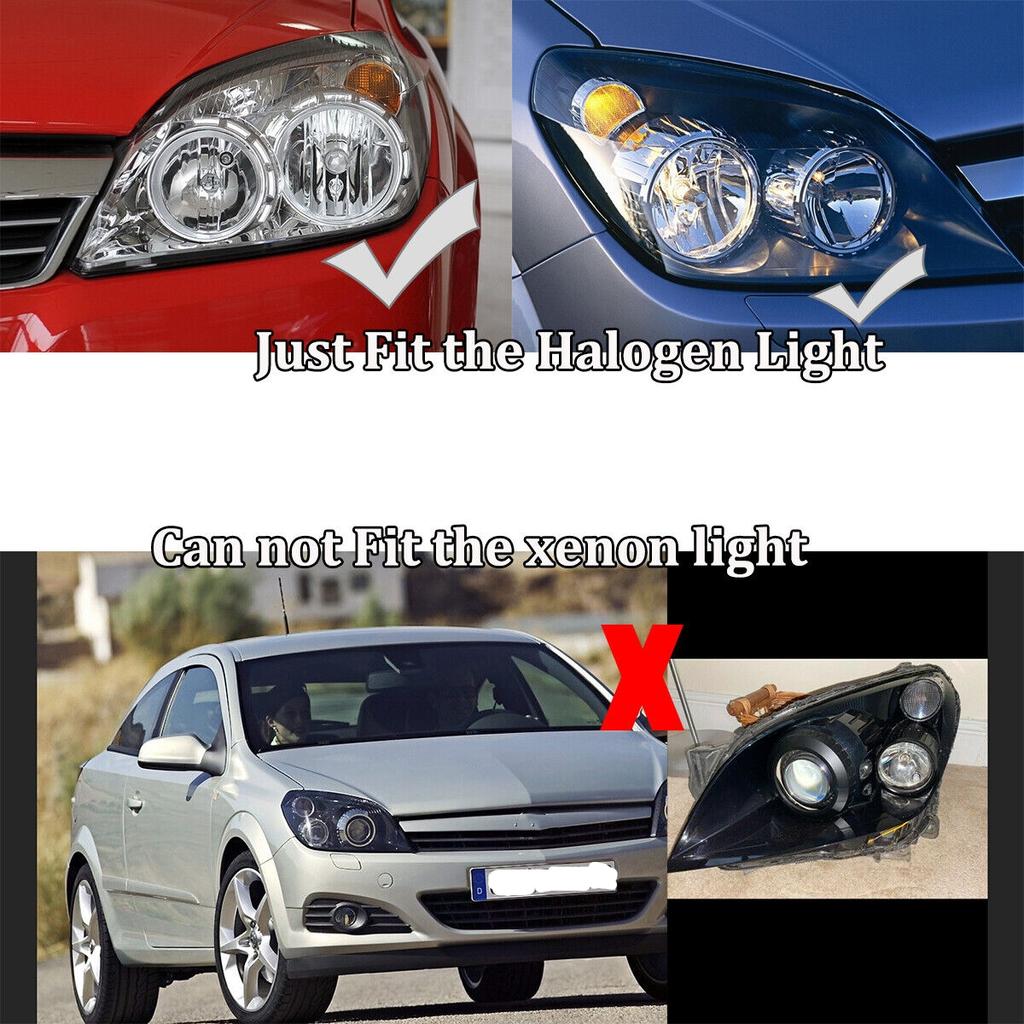 For OPEL ASTRA H 2004-2010 Left+Right Side Front Headlight Lens Cover Clear Headlamp Cover Shell Transparent Lampshade
