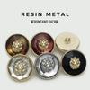 Luxury Lion Head Transparent Resin Metal Buttons for Men's & Women's Coats and Tops