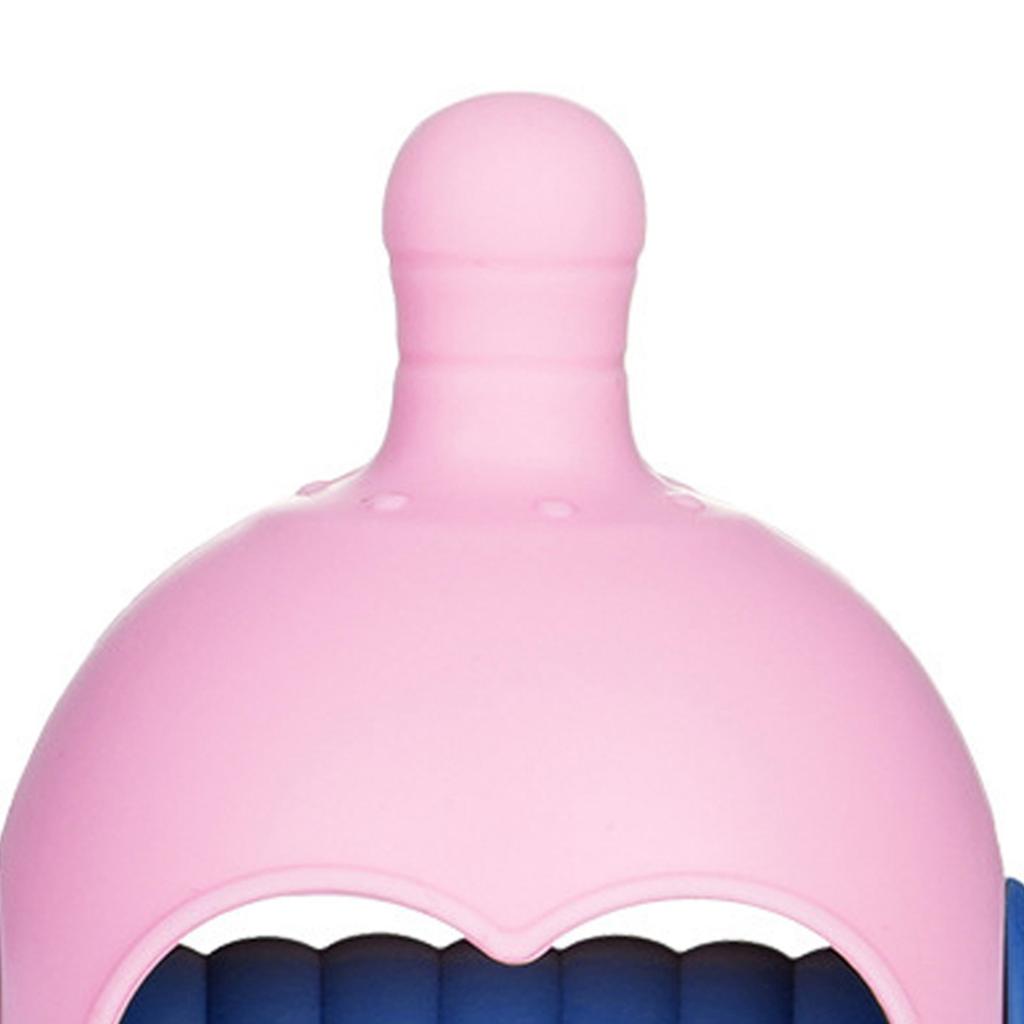 Baby Beißring Silikon Sicher Gratfrei Anti-Fall Beruhigender Hand-Schnuller für Säuglinge Rosa