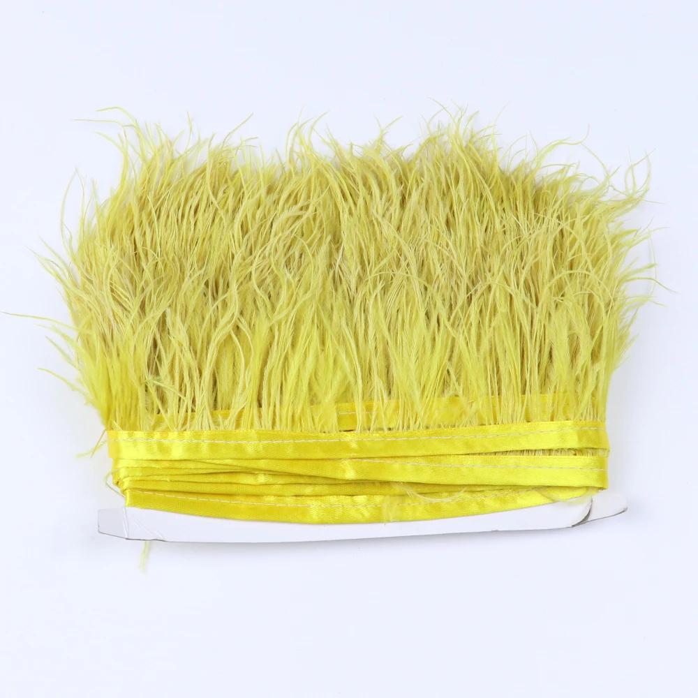 Feather1 meter Natural Ostrich feather Trims Ribbon 6-15 cm for Skirt DIY Clothing Black White Ostrich feathers Wedding Decoration