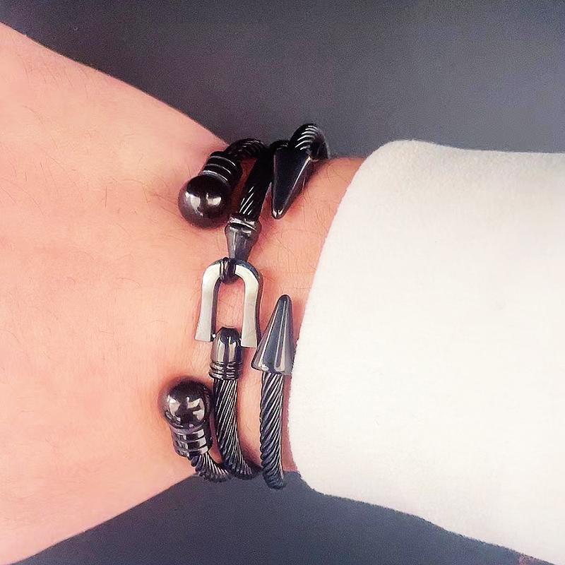 Luxury Rope Stainless Steel Man Cuff Bracelet Women Jewellery Valentines Day Gift