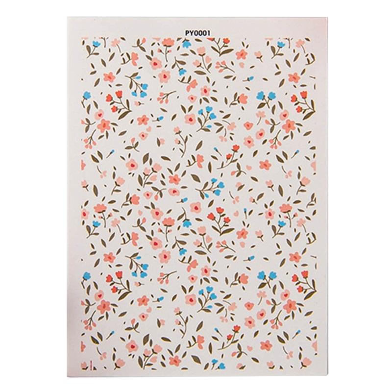 Clay Water Transfer Paper for DIY Clay Earring Jewelry, Floral Clay Transfer Sheet Flower Paper for Pottery Enamel Decal