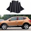 6 ks Pro Nissan Qashqai J10 2008 2009-2013 Samolepky na okenní sloupky dveřních lišt auta Samolepka Kryt sloupku B C Auto Lesklá černá