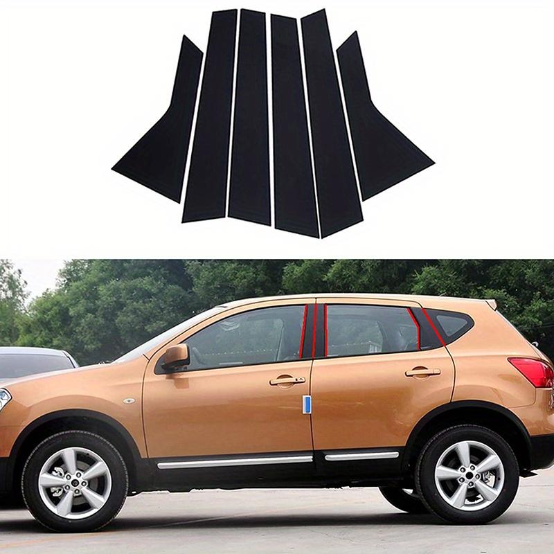 6Pcs For Nissan Qashqai J10 2008 2009-2013 Car Window Pillar Posts Door Trims Stickers Auto B C Column Cover Decal Glossy Black