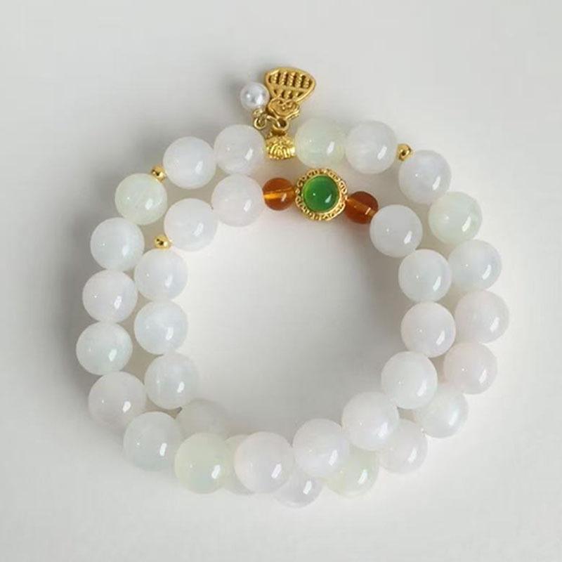 10mm Light-Adjusting Mica Blood Therapy Double-Wrap Bracelet: Sunlight & UV Color-Changing