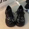 Youth style shoes Girls Black PU Leather School Shoes Fall Kids Formal Occasion Slip-On Style With Rubber Sole