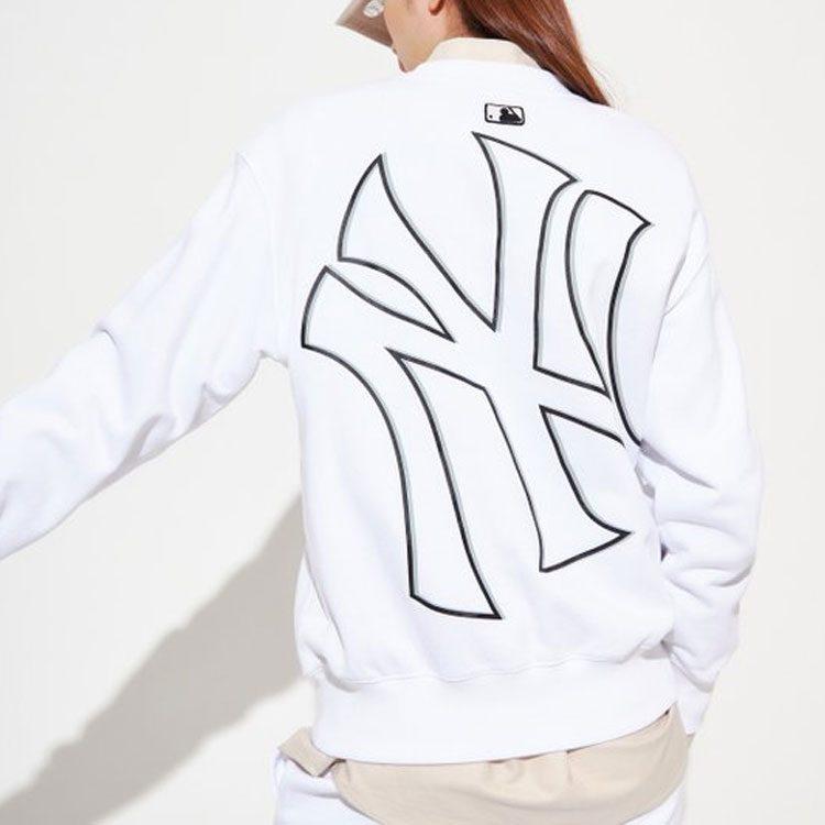 MLB New York Yankees Sweatshirts Unisex Ecru Crew Neck Moderate Other 3AMTB0421-50WHS