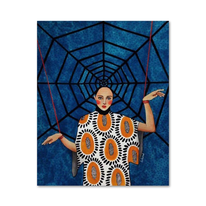 Abstract Style Girl Portrait Canvas Paintings Modern Figure Posters Prints Wall Art Pictures for Living Room Bedroom Home Decor