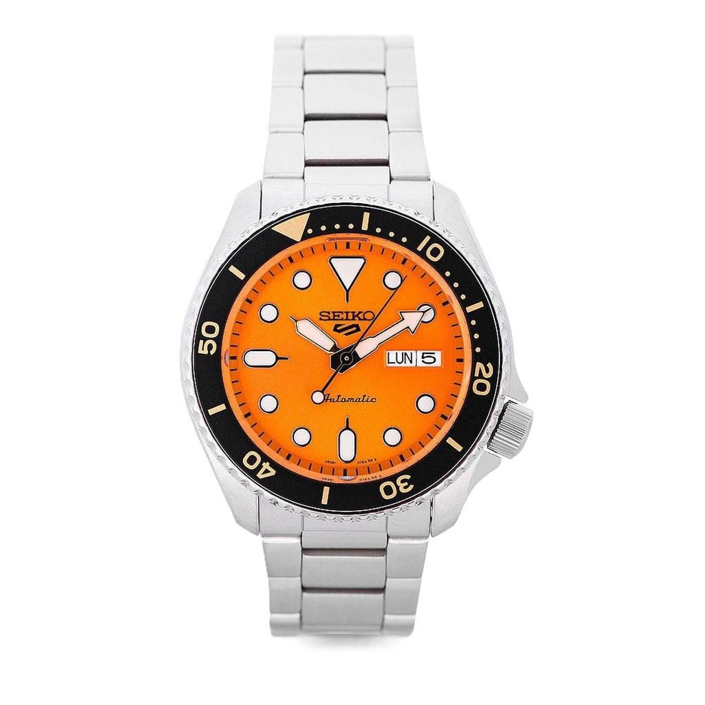 Восстановленные Автоматические часы Seiko 5 Sports Style SRPD59 SRPD59K1 SRPD59K 100M Мужские оранжевый