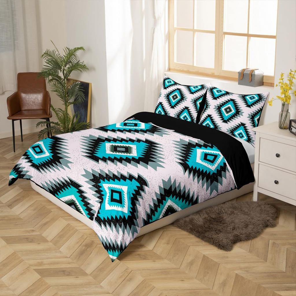 Geometric Pattern Down Comforter Set Bedding Set 3-piece Duvet Cover Set
