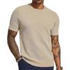 Men's Summer T-shirt Knitted European And American Retro Style Round Neck Long Sleeved Shirt