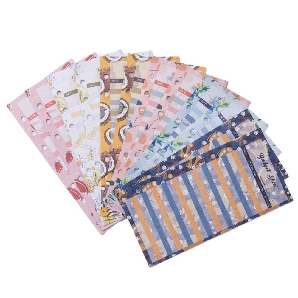 

Flower A6 Loose Leaf Refill Budget Paper Inner Bill Planner Organizer Index Page Business Use Style A