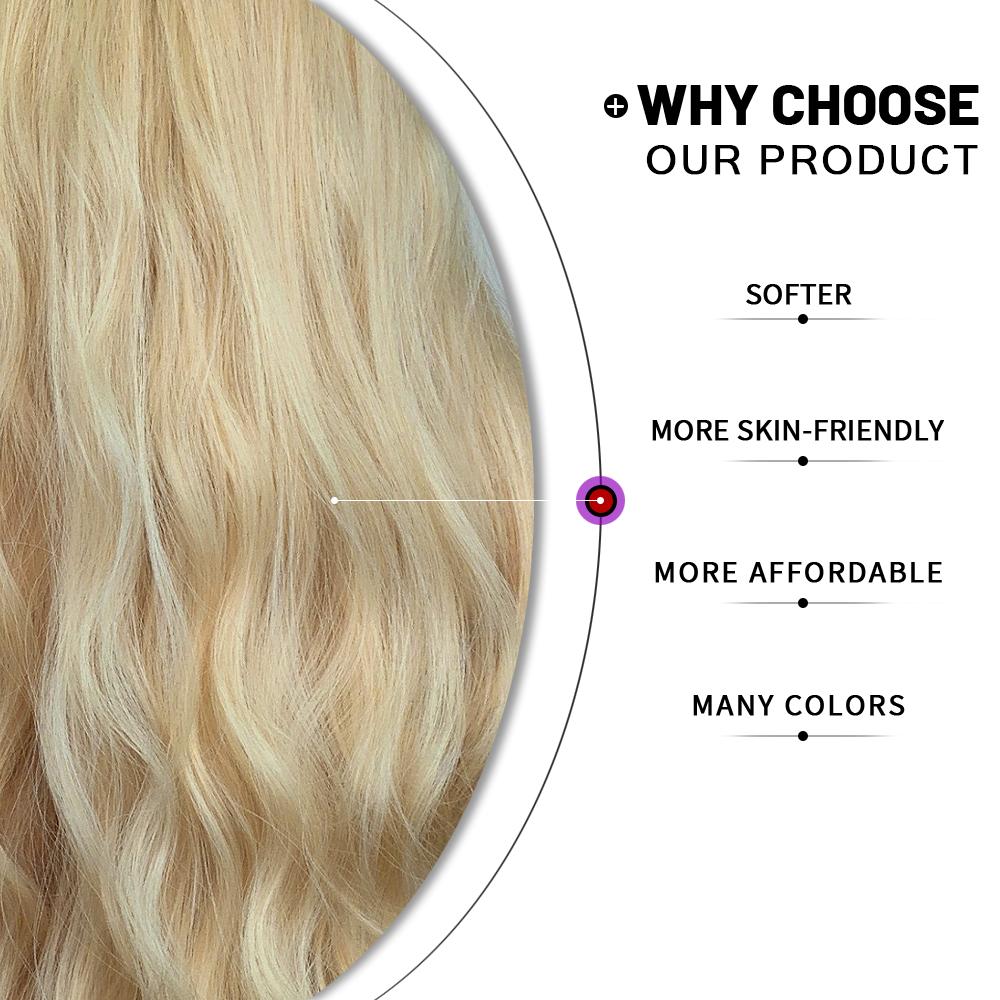 Blonde Body Wave Synthetic Wigs For Women Long Wave White Lolita Cosplay Party Natural Heat Resistant Hair Pelucas De Mujer