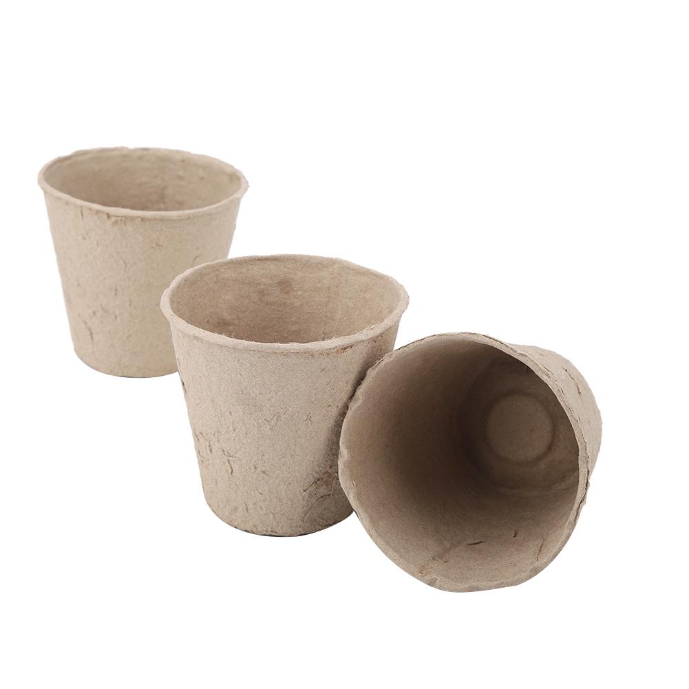50 Stück Runde Abbaubare Zellstoff Torf Topf Pflanze Anzuchttopf Gartenbedarf 8*8cm