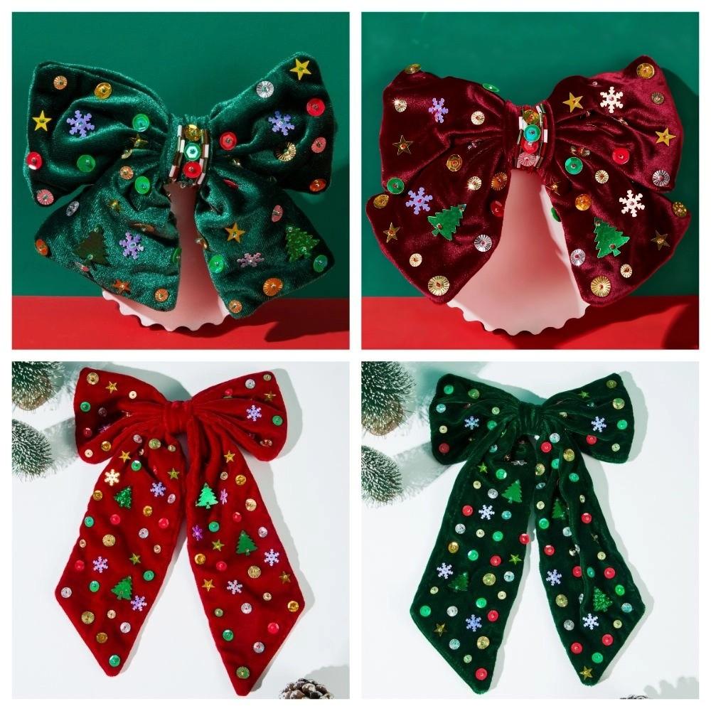 Snowflake Christmas Hair Clip Star Velvet Bow Hairpin Fashion Xmas Barrettes Christmas