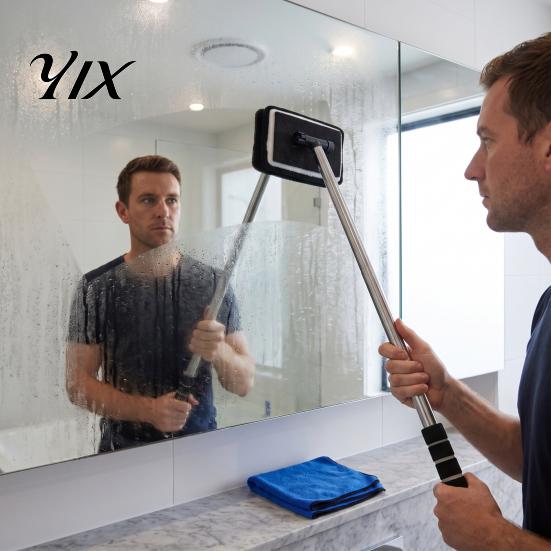 Multi Purpose Window Wiper Car Cleaner, Extendable Windshield Brush with 180 Degree Rotating Head, Interior Duster Microfiber Pad, And Exterior Glass