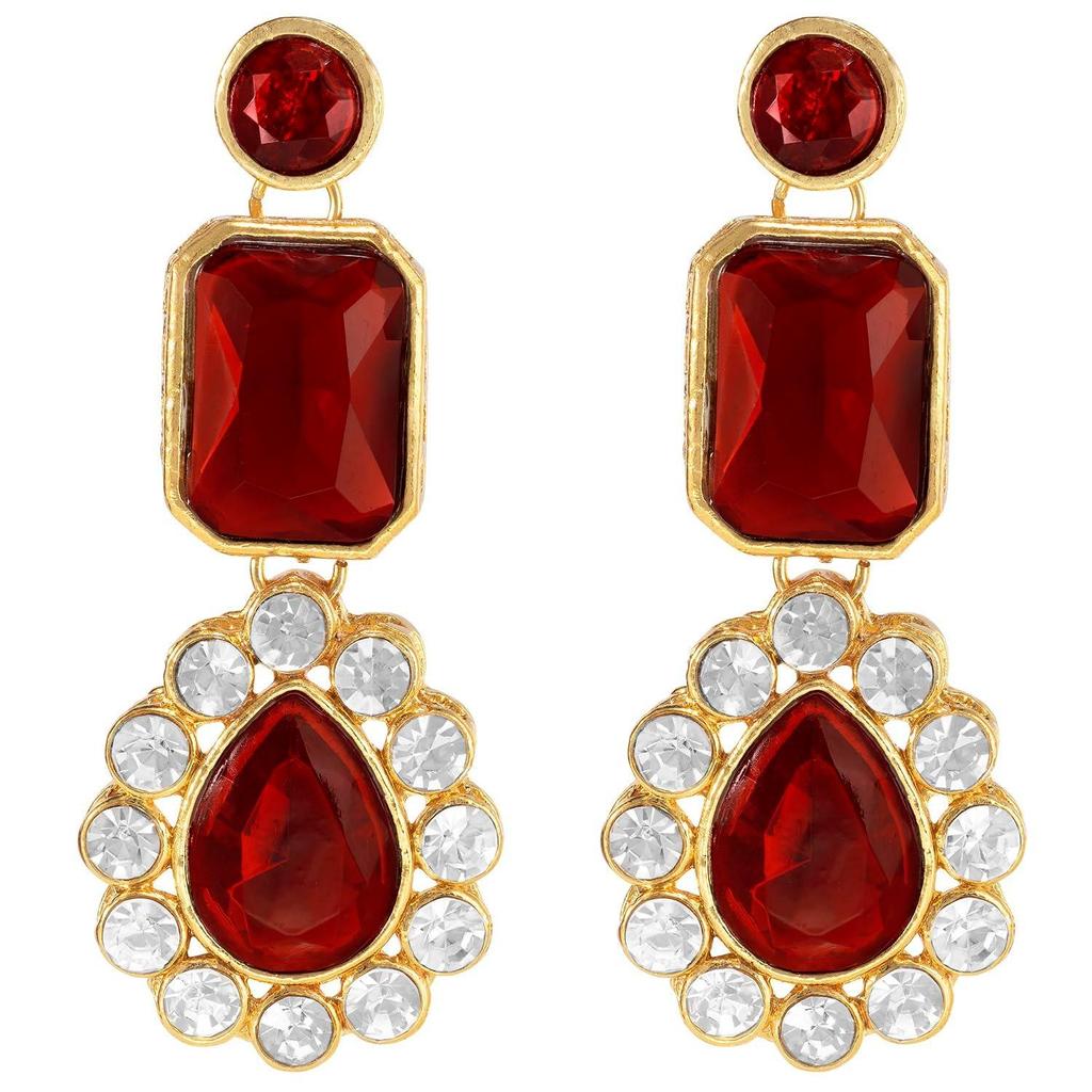 Crystal Faux Pearl Kundan Necklace & Jewellery Set Gift for Women