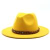 Felt Hat British Belt Vintage Versatile Top Hat Men'S And Women'S Jazz Hat Wool Hat