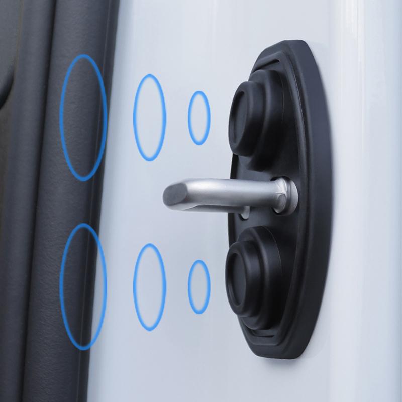 SEAMETAL 4pcs Car Door Silent Shock Pad Silicone Car Door Lock Anti-collision Protective Cover Shock Pad