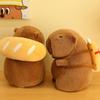 With Croissant Bread Capybara Plush Toys Fluffy Stuffed Capybara Doll  Home Decor Gifts