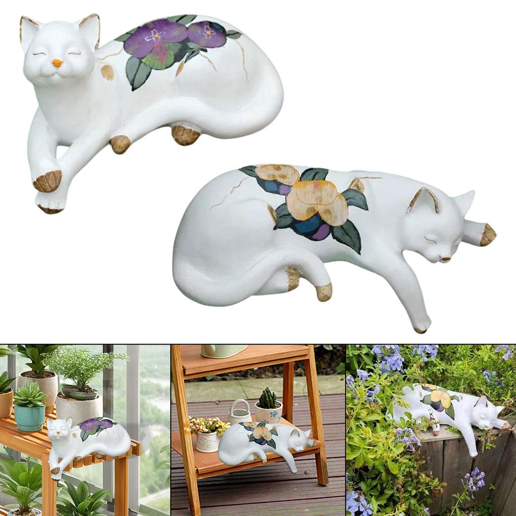 Cat Figurine Resin Crafts Living Room Lifelike Cabinet Desk Home Bookshelf Animals Sculpture Garden Ornament Decorative Statue