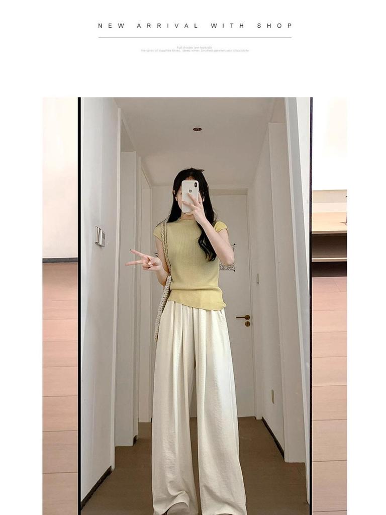 2025 Damen High Waist Locker Yamamoto Milchpuff Weitbein Sporthose