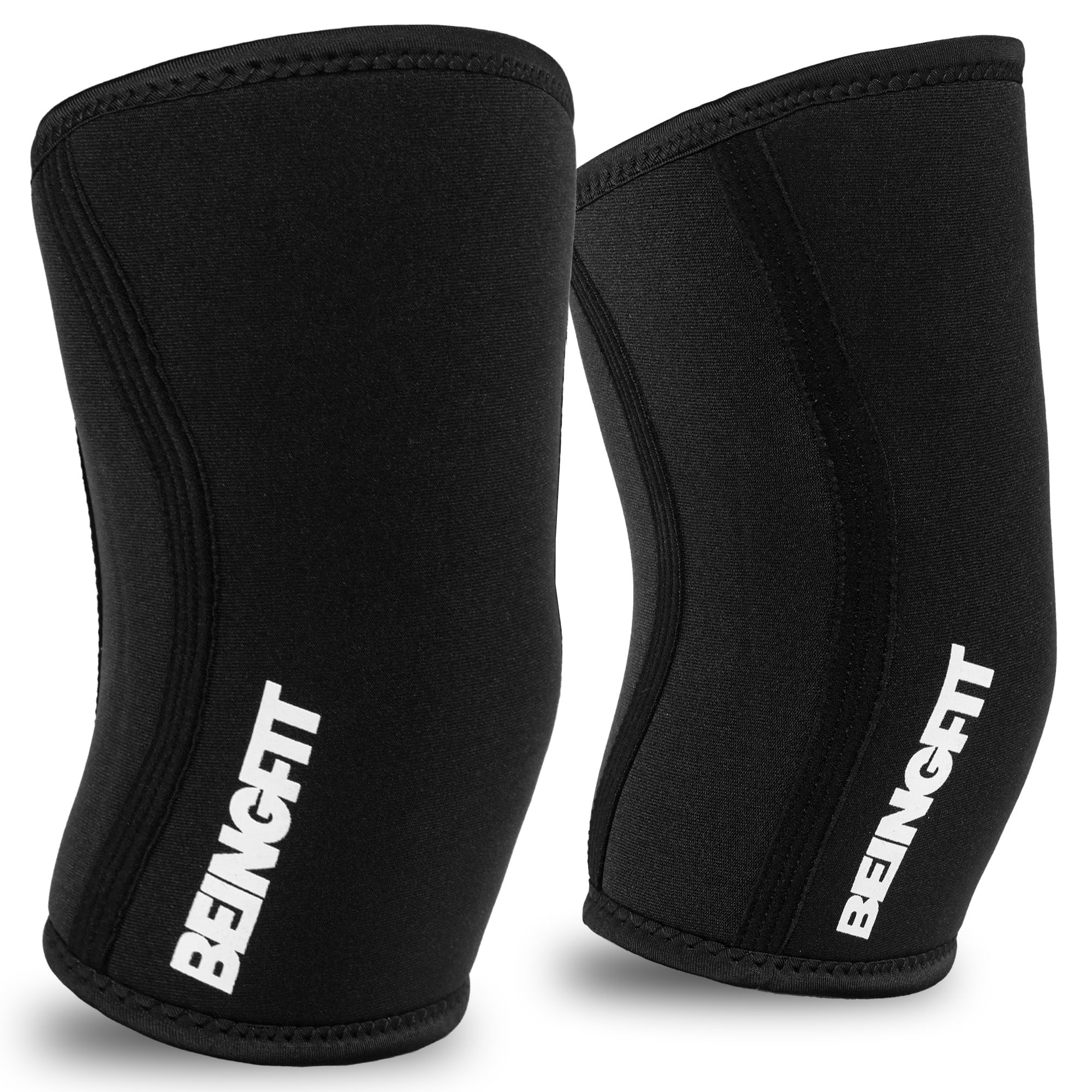 

Beingfit Knee Sleeves for Strength 1 Pair Training, Neoprene, 5mm, Non-Slip, Unisex, Adult, (L) чёрный