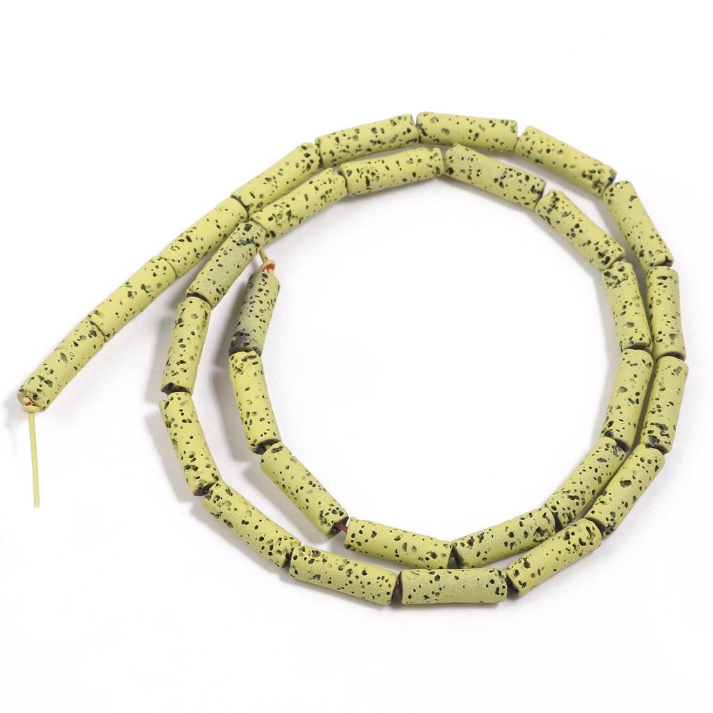 4x13mm Multicolor Rondelle Column Tube Lava Stone Loose Spacer Beads For Making Jewelry Handmade Diy Bracelet Craft