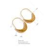 Yhpup Golden Stainless Steel Drop Dangle Hoop Earrings Ear Hook Tarnish Free Minimalist Metal Texture Women Fashion Jewelry