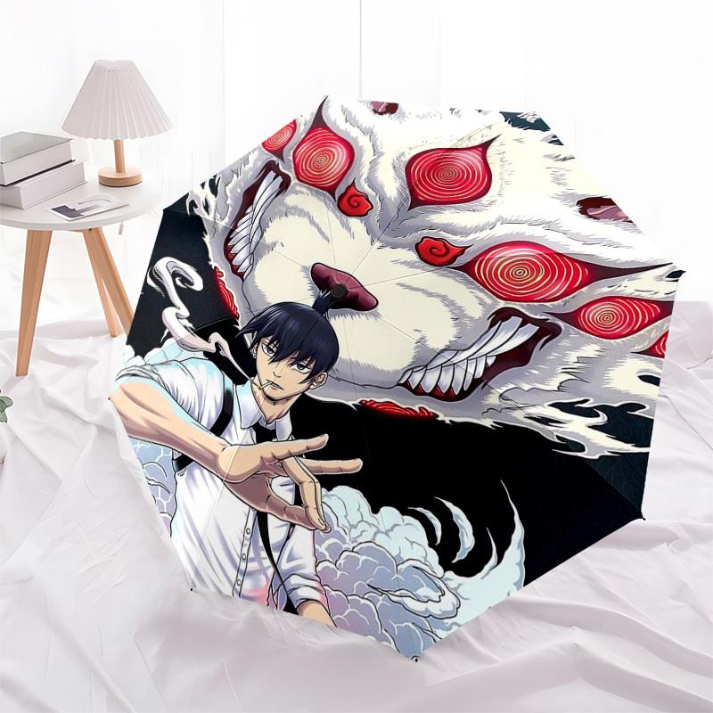 

1pc Kaguya Moon Demon Eye Umbrella Automatic Opening Closing, Portable Tri-Fold Design, 8-Bone Iron Frame, Outdoor, Ideal Gift for Fans, Travelers, Da