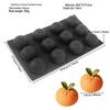 12-Cavity Orange Fruit Mousse Cake Silicone Mold for DIY Dessert Baking