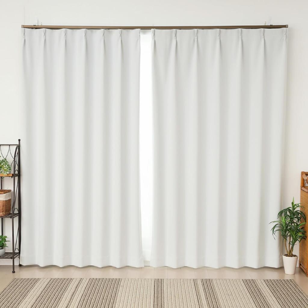 5317 Light Gray LGY Blackout Grade Solid 100cm Wide X 205cm Set of Thick "Mukku" Curtains, 1, Full-Dull, Color, Insulated, Long, 2, 100x205cm,