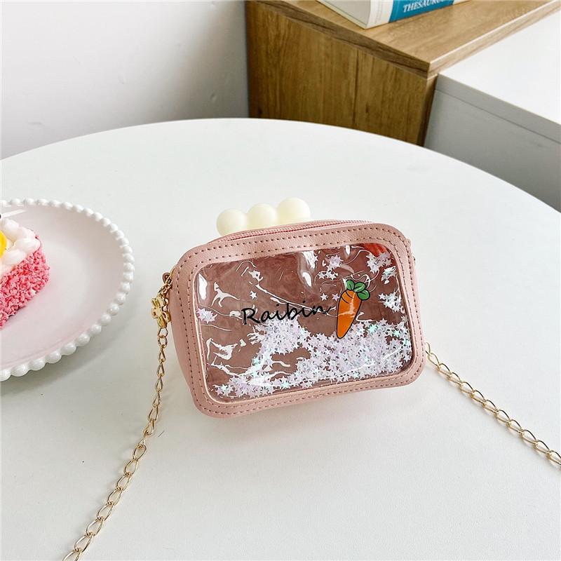 

Adorable Kids Shoulder Bag Cute Carrot Pattern Chain Coin Purse For Girls рожевий