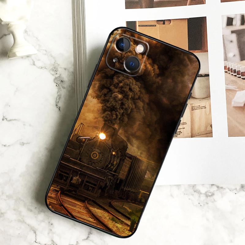Train Steam Engine Phone Case For iPhone 17 16 15 14 13 11 12 Pro Max Plus 12 13 Mini 16e 17 Air Cover Coque