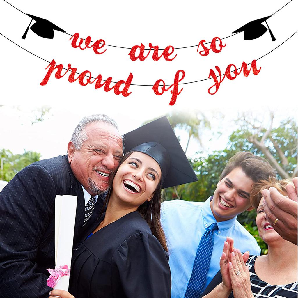 Congrats Grad Paper Flag Graduation Season School Reunion Party Decoration Bronzing Banner